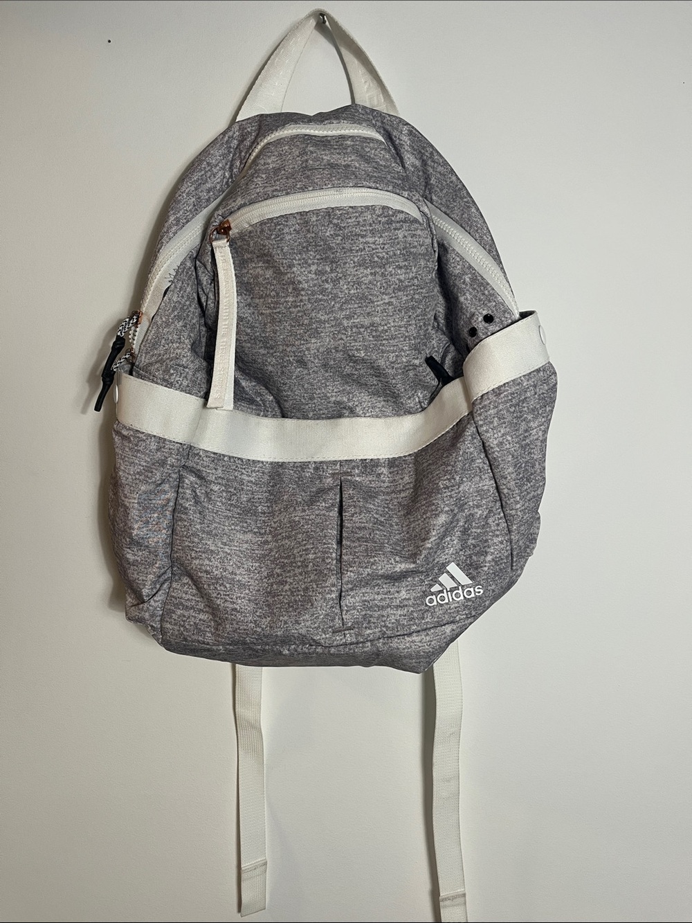 adidas Gray & White Heathered Backpack with Pockets